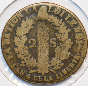 France 1792 AA 2 Soles 195429 combine shipping