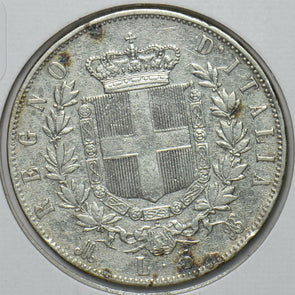 Italy 1875 5 Lire 296695 combine shipping