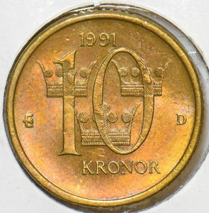 Sweden 1991 10 Kronor BU 903937 combine shipping