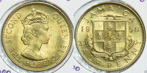 Jamaica 1958 Y-22 1/2 Penny BU 960,000 Struck 198528 combine shipping