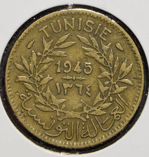 Tunisia 1945 AH 1346 Franc  150204 combine shipping