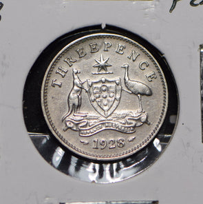 Australia 1928 3 Pence Kangaroo animal Moorhen  191275 combine shipping