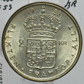 Sweden 1953 2 Kronor 297915 combine shipping