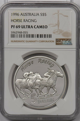 Australia 1996 5 Dollar silver NGC Proof 69UC Horse Racing NG1449 combine shippi