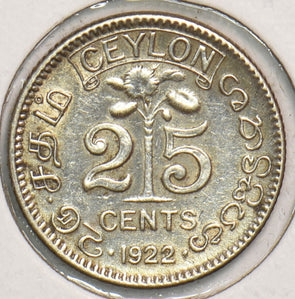 Ceylon 1922 25 Cents 199120 combine shipping