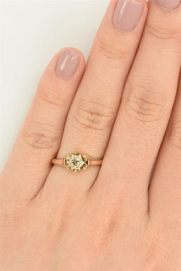 14K Gold Yellow Diamond Ring 2.35g Diamond 0.38ct Size 5
