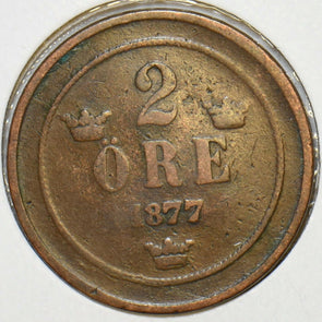 Sweden 1877 2 Ore 240442 combine shipping