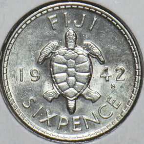 Fiji 1942 6 Pence Turtle animal 295822 combine shipping