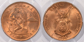 Philippines 1944 S Centavo PCGS MS 63 RED PI0194 RARE in red