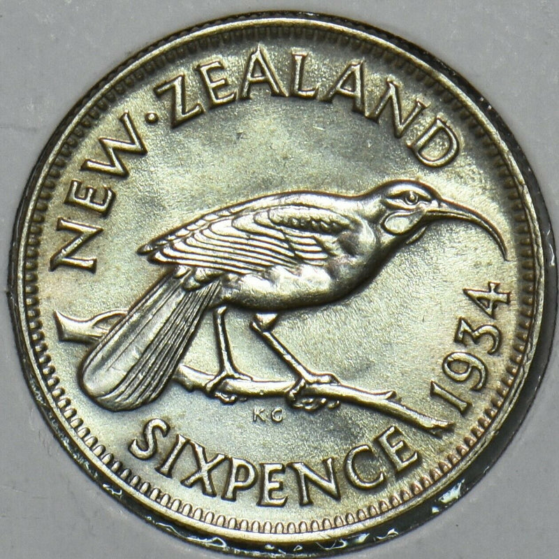 New Zealand 1934 6 Pence Huia Bird animal 491277 combine shipping