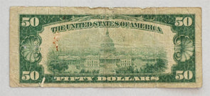 US 1929 National Currency 50 Dollars National currency. San Francisco. Small not
