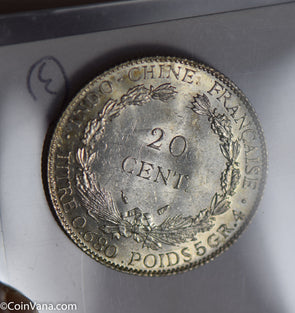 French Indo china 1937 20 Cents silver rare this nice BU0501 combine shipping