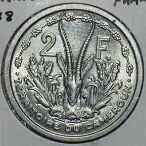 France 1948 2 Francs Gazelle animal Cameroon 196987 combine shipping