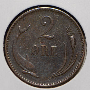 Denmark 1894 2 Ore Dolphin animal  901501 combine shipping