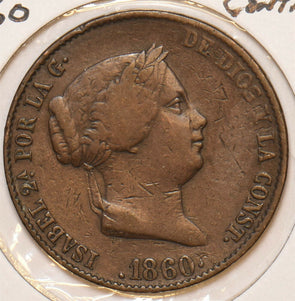 Spain 1860 25 Centimos 297614 combine shipping
