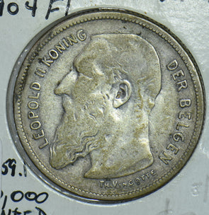 Belgium 1904 Leopold II 2 Francs 290902 combine shipping