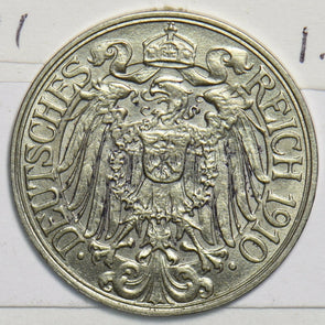 Germany 1910 25 Pfennig 298343 combine shipping