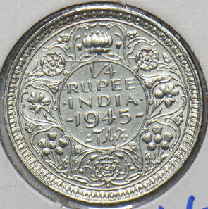 India British 1945 ¼ Rupee 903261 combine shipping