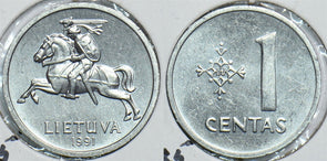 Lithuania 1991 Centas Horse animal KM 85 198330 combine shipping