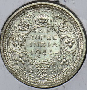 British India 1944 1/2 Rupee 295452 combine shipping