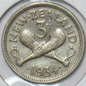 New Zealand 1934 3 Pence 151325 combine shipping