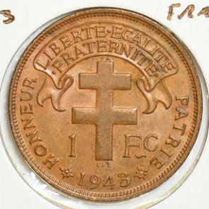 France 1943 Franc Rooster animal 298189 combine shipping