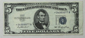 US 1953 $5 XF Silver Certificates 