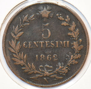 Italy 1862 N 5 Centesimi 150953 combine shipping