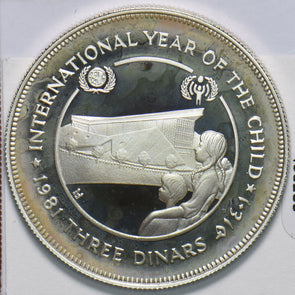 Jordan 1981 AH 1401 3 Dinars proof International Year of Child 490289 combine sh