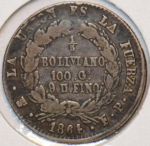 Bolivia 1864 1/5 Boliviano Eagle animal 295924 combine shipping