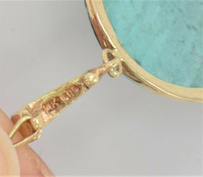14K Gold Turquoise Pendant 4.3g RG0186