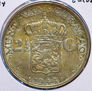 Netherlands Antilles 1944 2 1/2 Gulden Lion animal 294956 combine shipping
