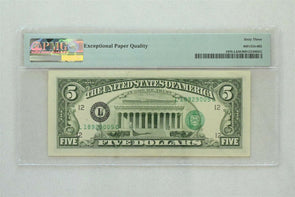Overprint on back error FRN 1985 $5 PMG UNC 63EPQ Fr#1978-L. San Francisco