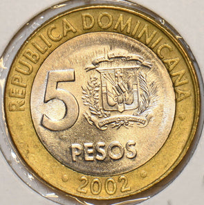 Dominican Republic 2002 5 Pesos BU 152469 combine shipping