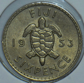 Fiji 1953 6 Pence Sea Turtle animal 290793 combine shipping