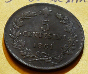 Italy N 1861 5 Centesimi I0039 combine shipping