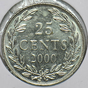 Liberia 2000 25 Cents 903820 combine shipping