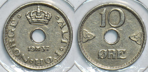 Norway 1937 10 Ore 153905 combine shipping