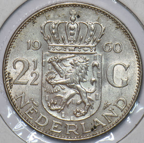 Netherlands 1960 2 1/2 Gulden 195143 combine shipping