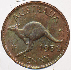 Australia 1959 Penny Kangaroo animal 240011 combine shipping