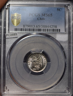 Chile 1938 5 Centavos Andean Condor animal PCGS MS65 PC0693 combine shipping