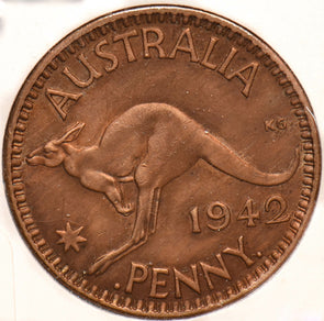 Australia 1942 Penny Kangaroo animal Georgivs VI 902222 combine shipping