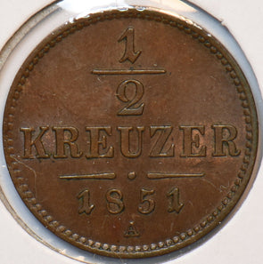 Austria 1851 A 1/2 Kreuzer Eagle animal 193389 combine shipping