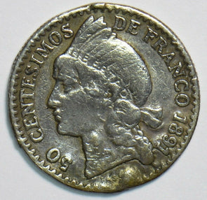 Dominican Republic 1891 50 Centesimos 904050 combine shipping