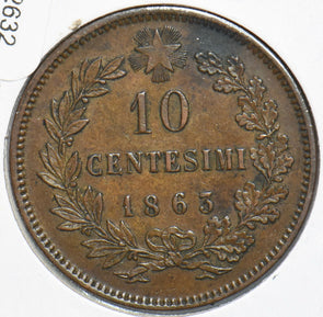 Italy 1863 Vittorio Emanuele II 10 Centesimi 292632 combine shipping