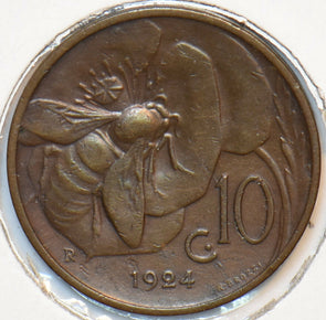 Italy 1924 10 Centesimi Honey Bee animal 151389 combine shipping