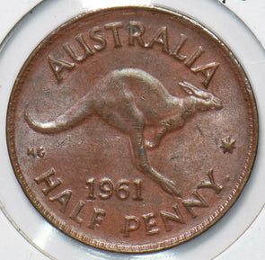 Australia 1961 1/2 Penny Kangaroo animal 192768 combine shipping