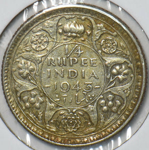 British India 1943 1/4 Rupee 150928 combine shipping