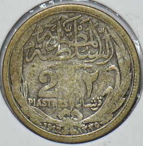 Egypt 1917 AH 1335 2 Piastres 195392 combine shipping