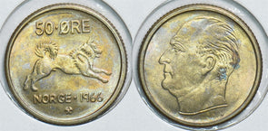 Norway 1966 50 Ore Elkhound 198599 combine shipping
